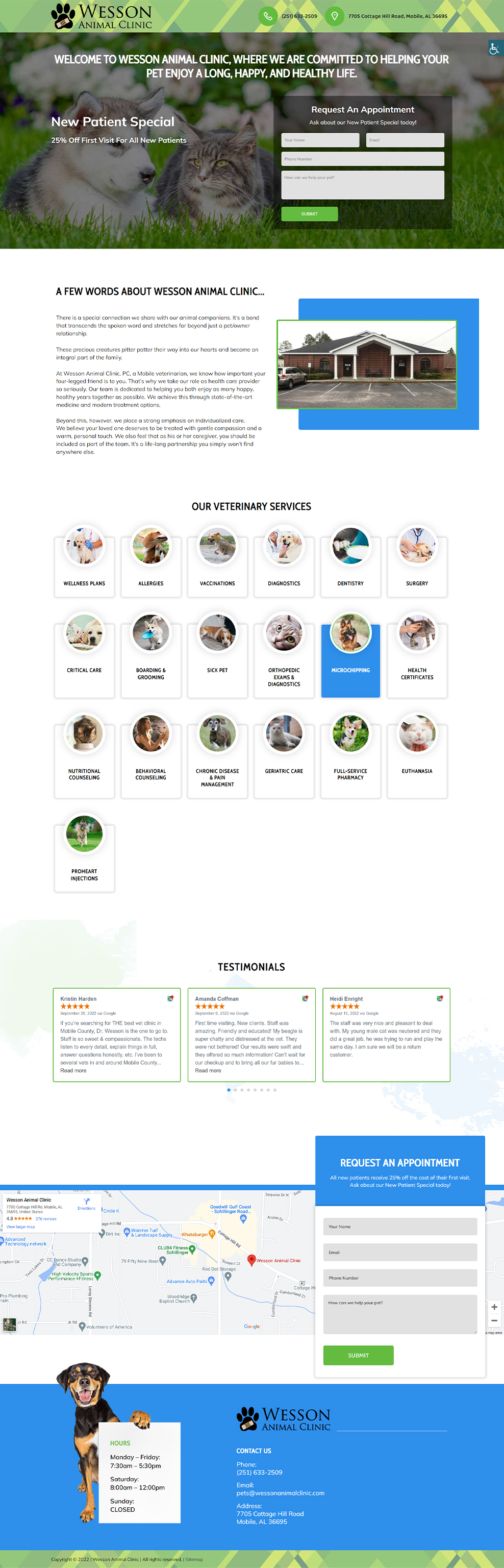 wesson-animal-clinic-landing-page